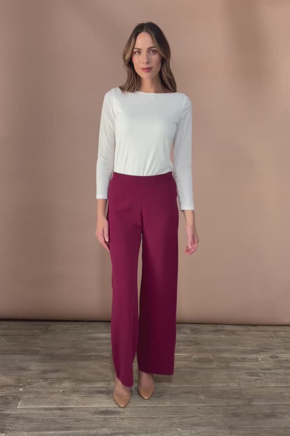 The Milano Knit Pull On Pant – Burgundy