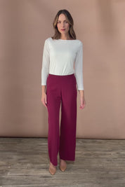 The Milano Knit Pull On Pant – Burgundy