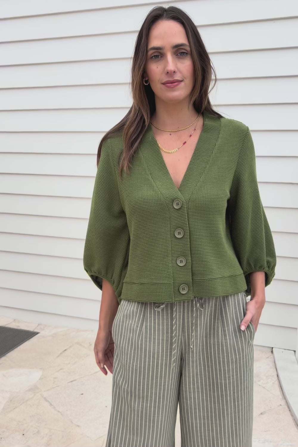 Easy Day Balloon Sleeve Cropped Cardi – Lush