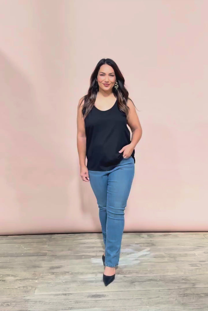 Belle Luxe Cotton Tank - Black