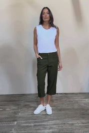 The Everyday Cropped Cargo Pant - Olive