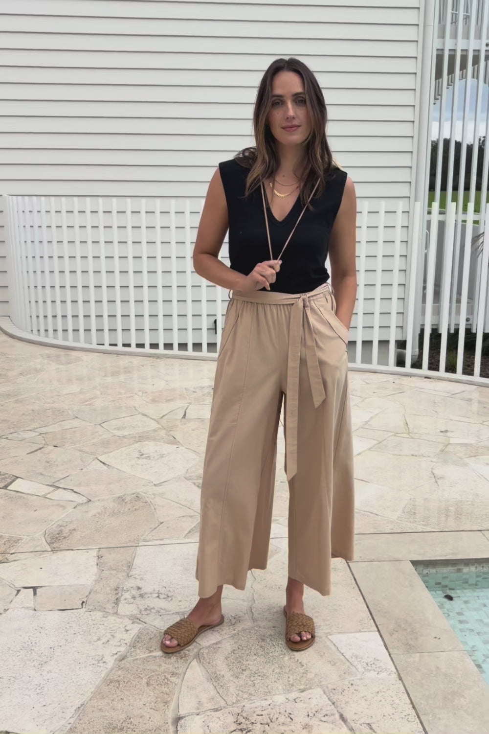 Take Me Anywhere Linen Cotton Wide Leg Pants – Wheat