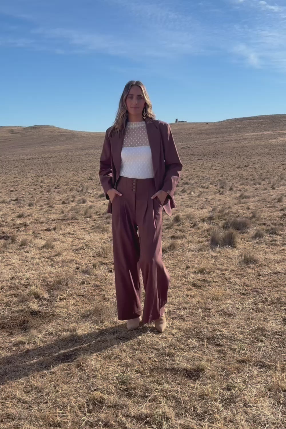 High Flying Wide Leg Pants - Wood