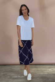 The Pull On Skirt - Navywhite