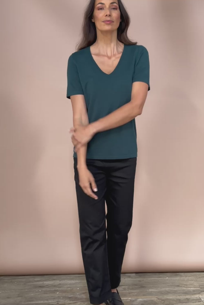 The Transeasonal Short Sleeve Jumper - Peacock