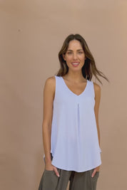 The Wanderer In Me V Neck Travel Singlet - White