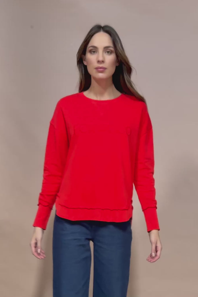 Elements Simplified Cotton Crew - Brightred