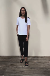 The Elastic Waist Pull On Patch Pocket Pant – Black