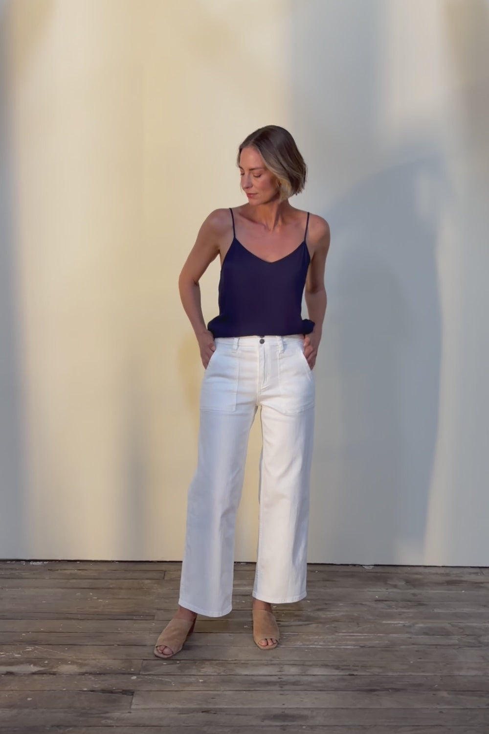 Hudson Wide Leg Jean - Ivory