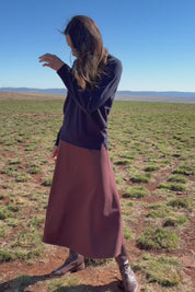 The Fit And Flare Ponte Skirt - Chocolate