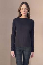 The Soft Boat Neck Knit – Black