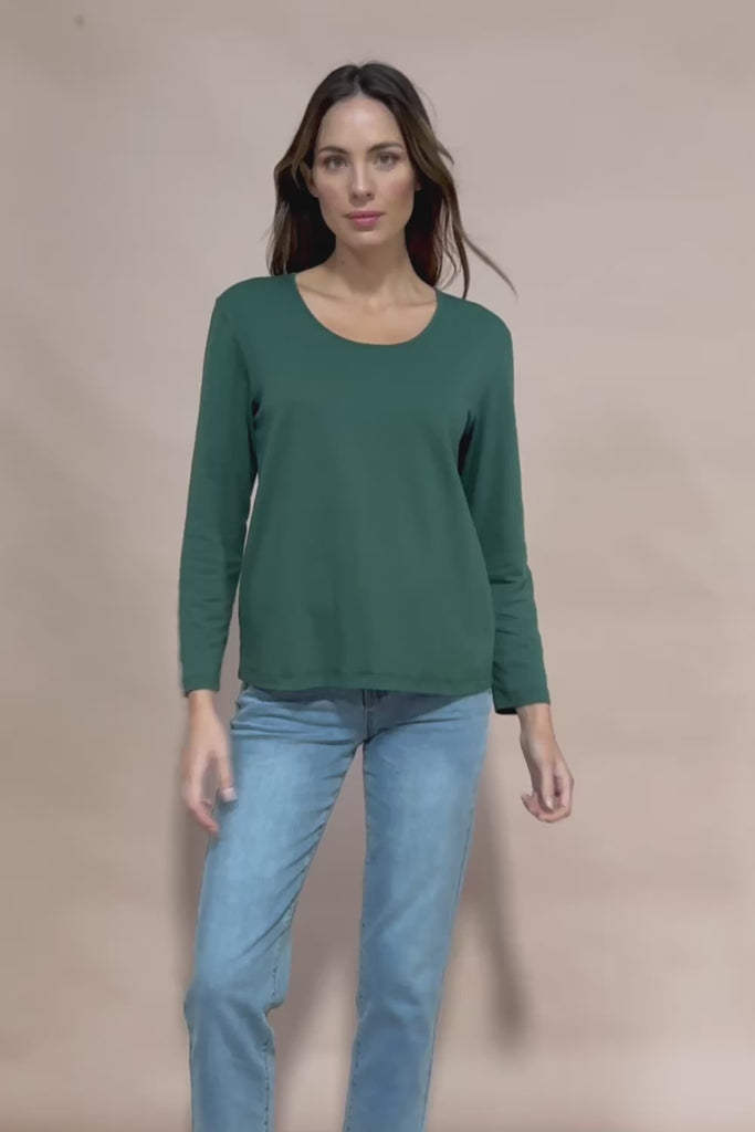 The Classic Long Sleeve Tee - Pinegreen