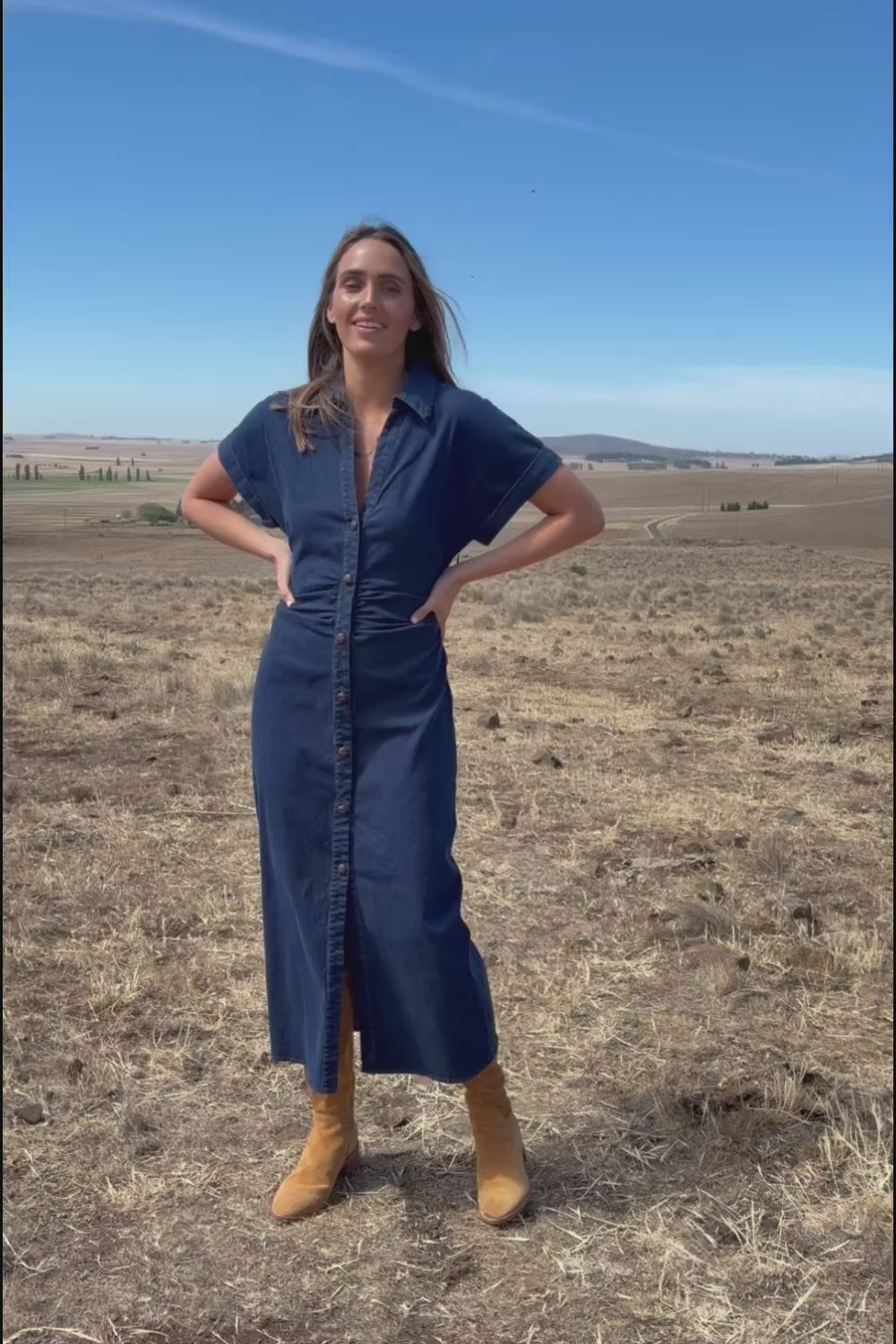 Hold Me Close Denim Maxi Dress - Denim