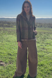 Forest Walk Checked Pea Coat – Mosscheck
