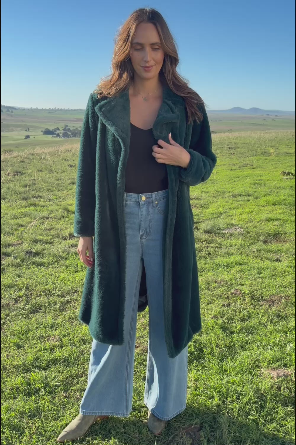 Adore You Faux Fur Coat – Lagoon