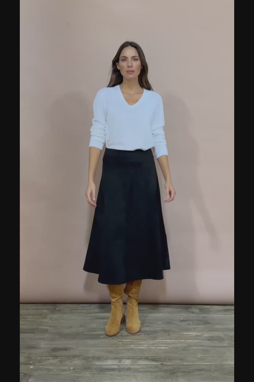The Luxe Faux Suede Skirt - Black