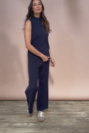 The Travel Anti Pilling Wide Leg Pant – Navy