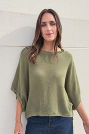 Summer Ready Cotton Throw Sweater – Moss