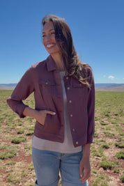 The Must Have Linen Look Jacket - Mulberry
