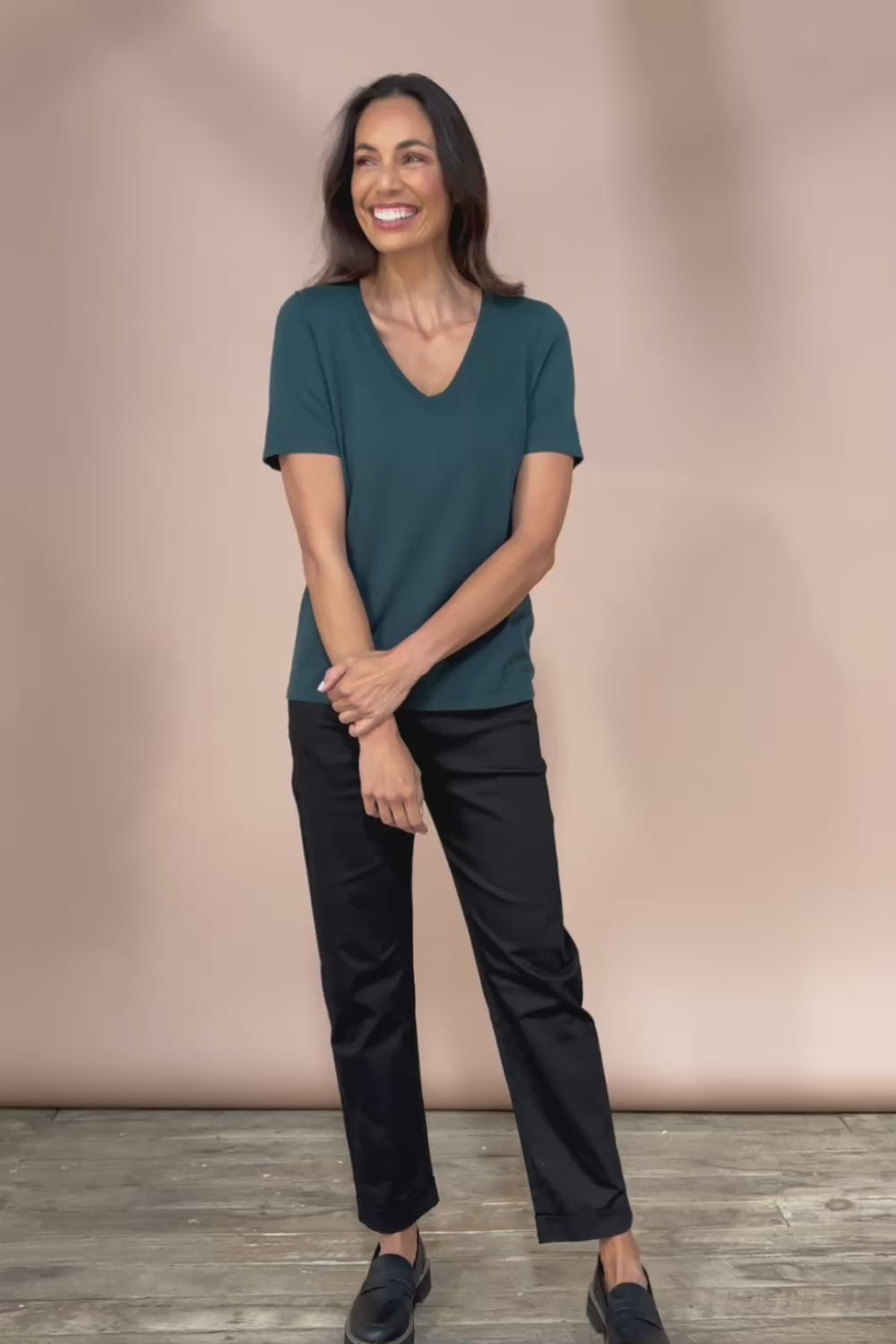 The Transeasonal Short Sleeve Jumper - Peacock