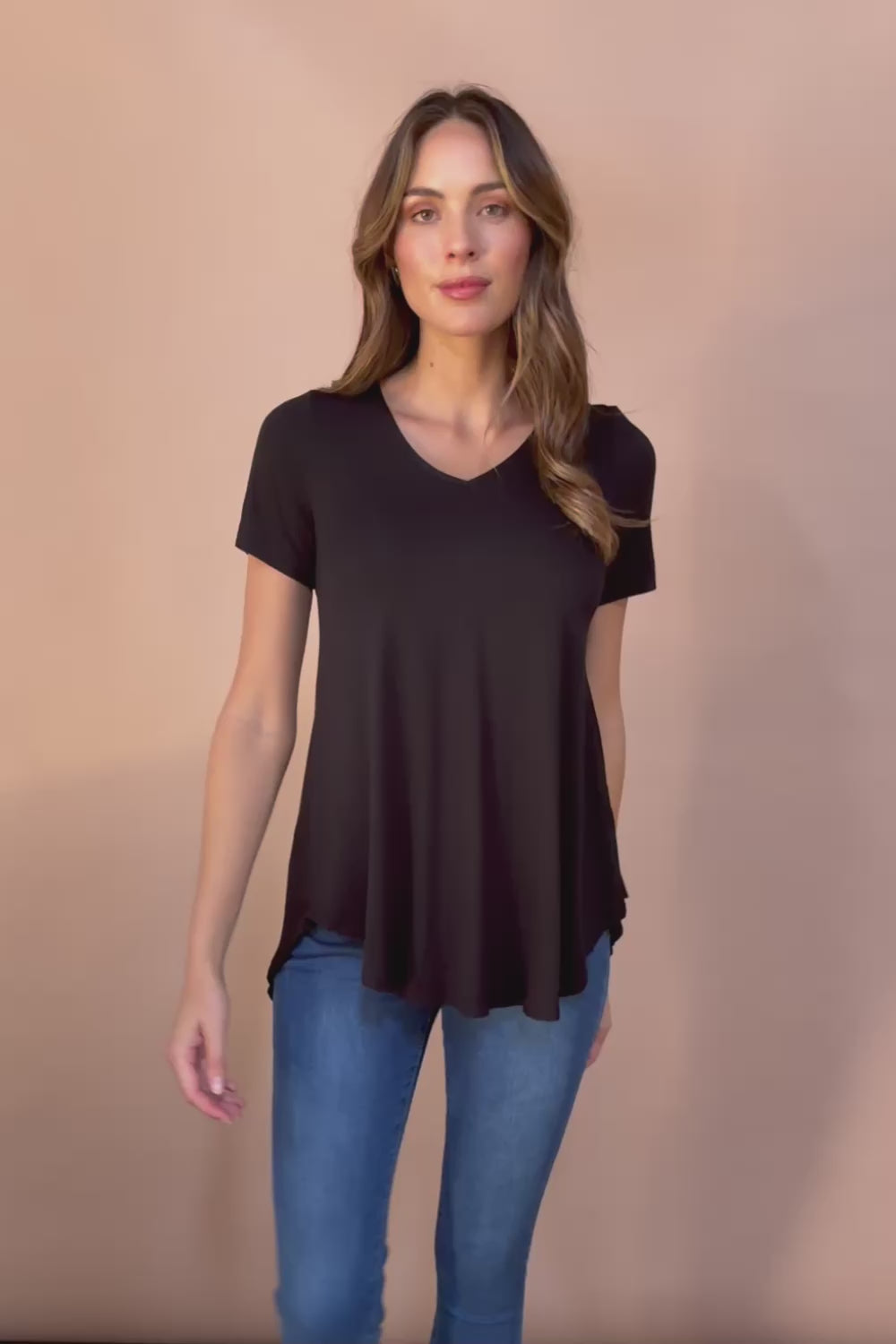 Softly Swinging Bamboo Tee - Black