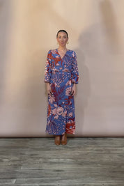 Daphne Maxi Wrap Dress - Gardenblue