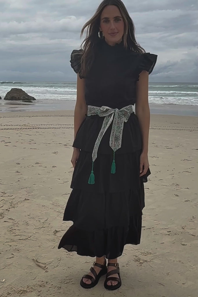 Perfect Dream Cotton Maxi Dress - Black