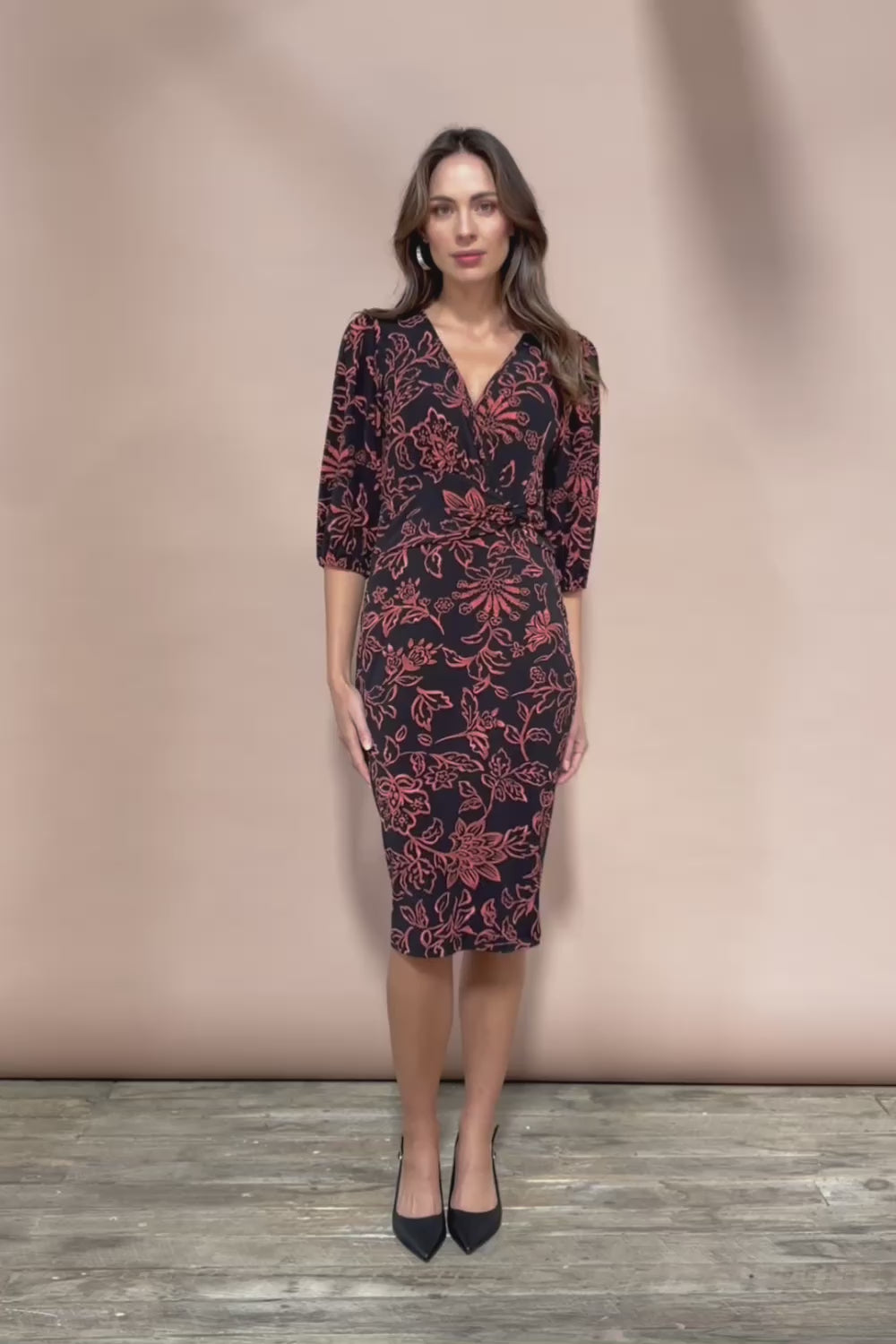 The Printed Knot Waist Detail Dress - Emberfleur