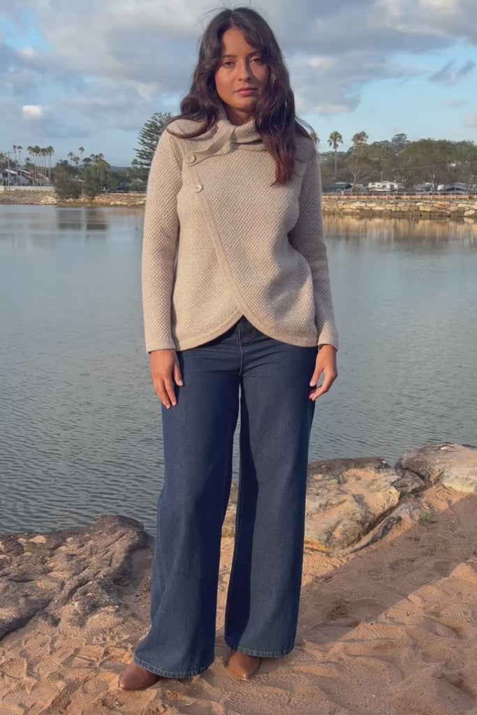Moss Stitch Cowl Wool Sweater – Oatmarle
