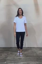 The Classic Cotton Blend Short Sleeve Tee - White