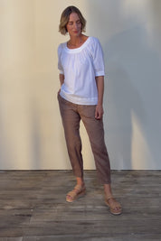 Pull On Linen Pant - Mocha