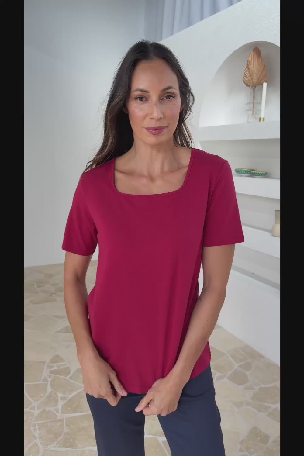 The Keepers Square Neck Tee - Rose