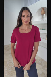 The Keepers Square Neck Tee - Rose
