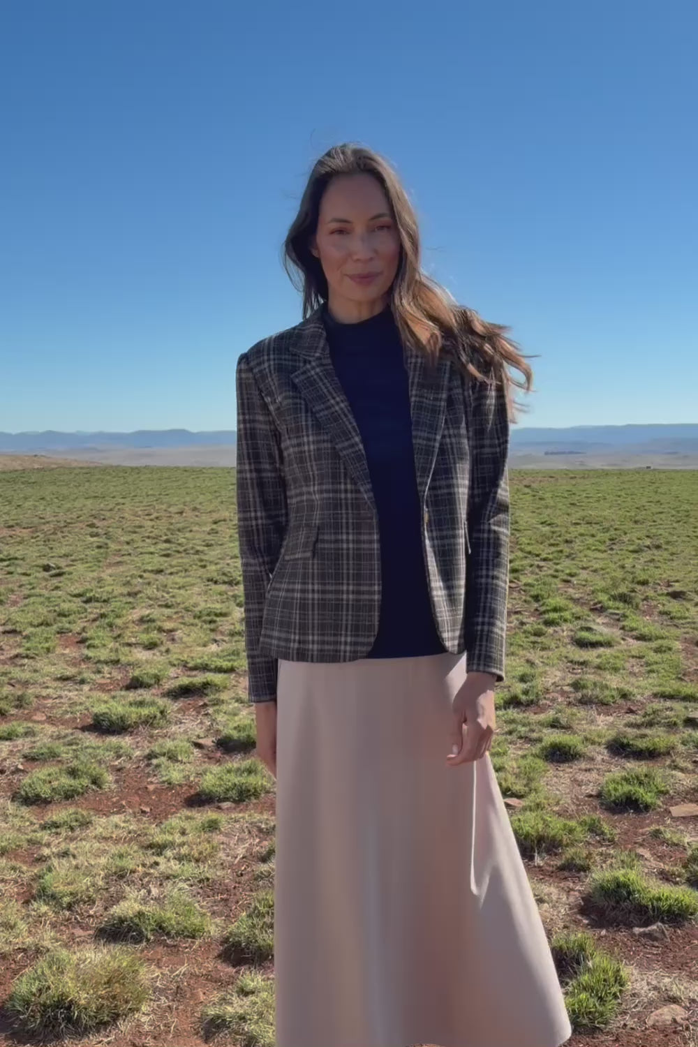 The Classic Houndstooth Blazer - Brownblue