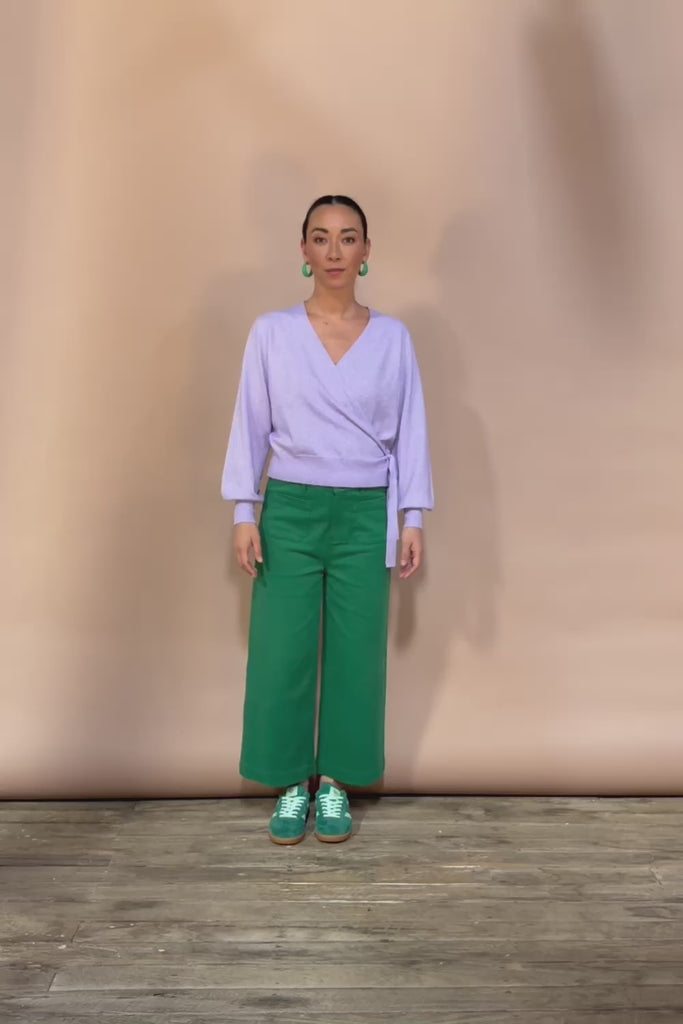 Wrap Knit Sweater - Lilac