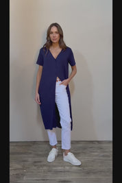 The Pack & Go Luxe Bamboo Button Up Dress with Pockets - Frenchnavy