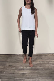 The Pull On Cotton Pant With Drawstring – Black