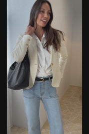 Cotton Linen Blazer - Cream
