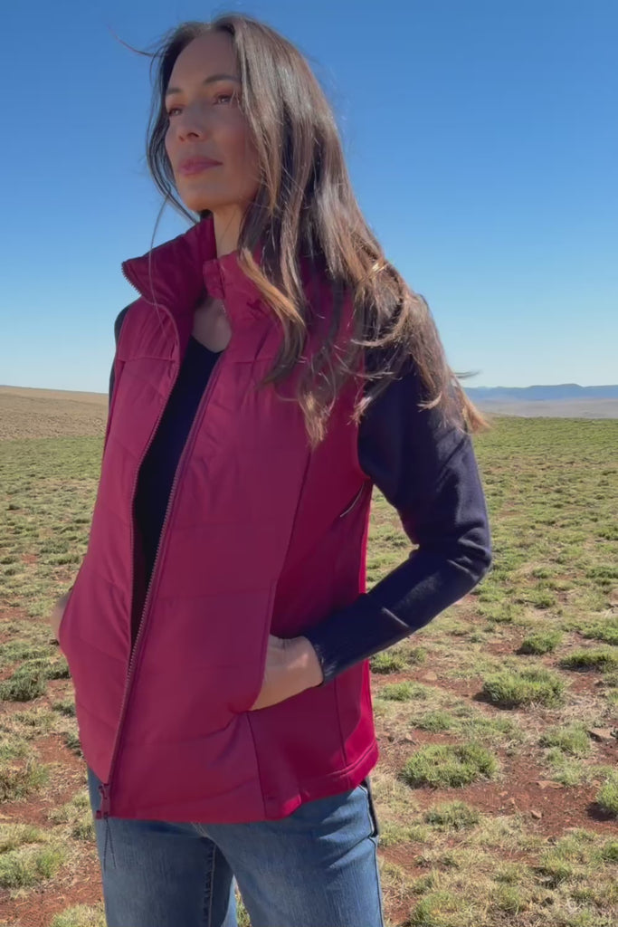 The Keepers Puffer Vest - Wine