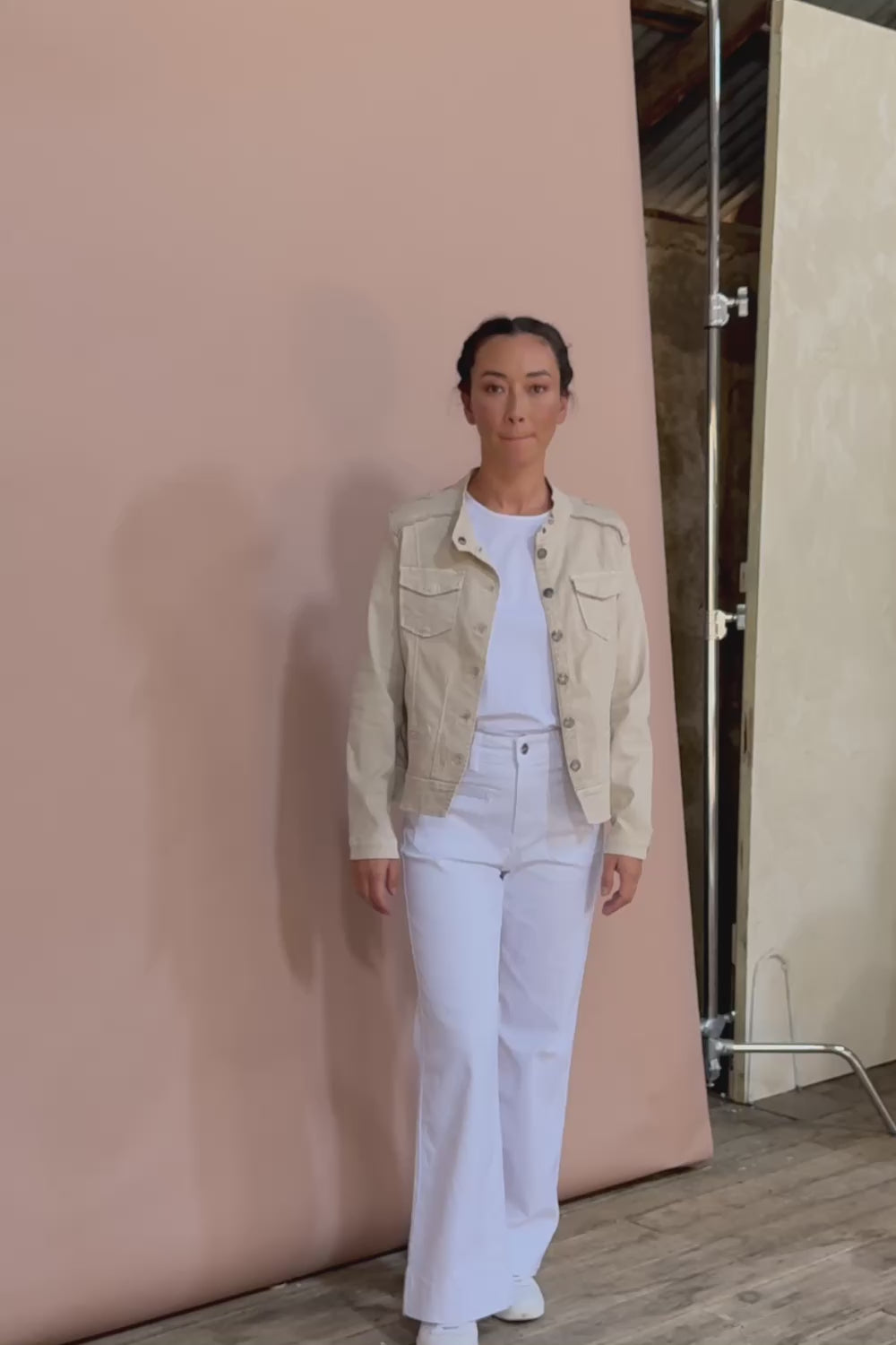 Military Denim Jacket - Natural