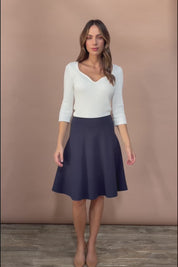 The Ponte Flip Skirt - Deepnavy