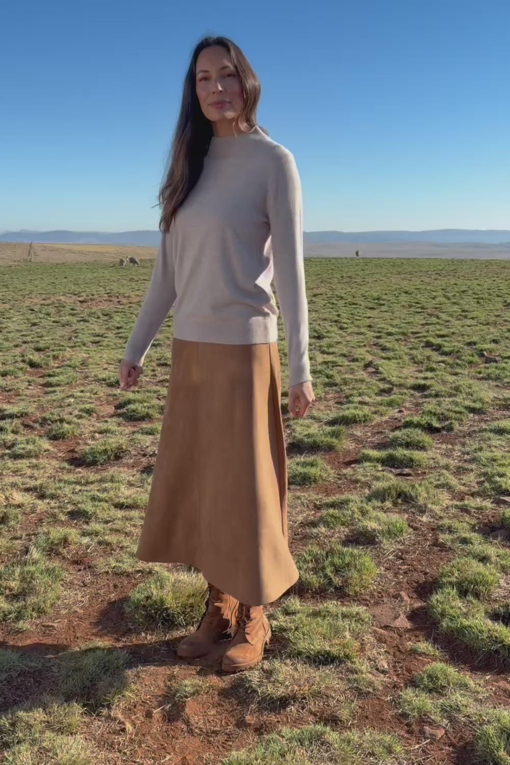 The Luxe Faux Suede Skirt – Tan