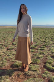 The Luxe Faux Suede Skirt – Tan