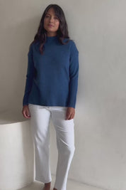 Wool Pull On Jumper – Denim