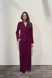 The Soft Suiting Lined Blazer – Burgundy
