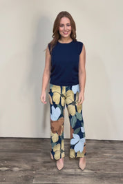 Printed Straight Leg Pull On Pant – Amberflora