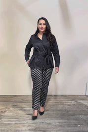 Belle Tie Waist Cotton Shirt - Black