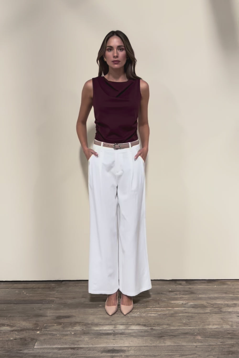 The Linen Blend Tailored Pant - Snow