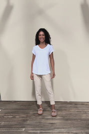 Elements Manly Cotton Vee Tee - White