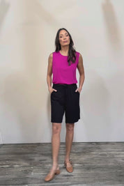 The Must Have Linen Look Pull On Shorts - Black